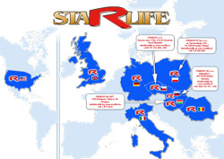 Mapa de las marcas STARLIFE en el mundo